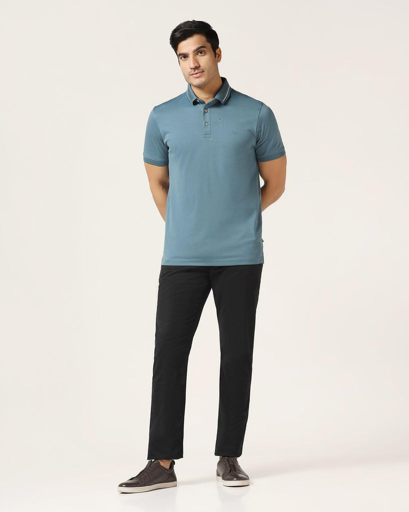 Polo Teal Blue Solid T-Shirt - Peter