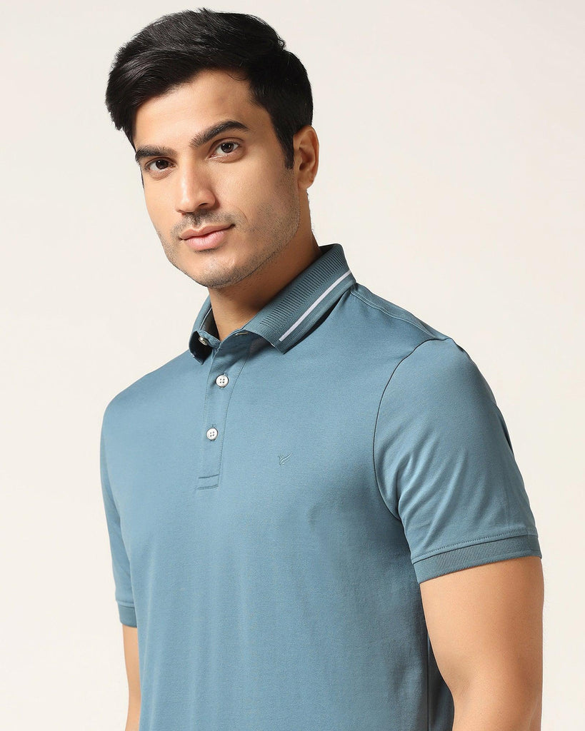 Polo Teal Blue Solid T-Shirt - Peter