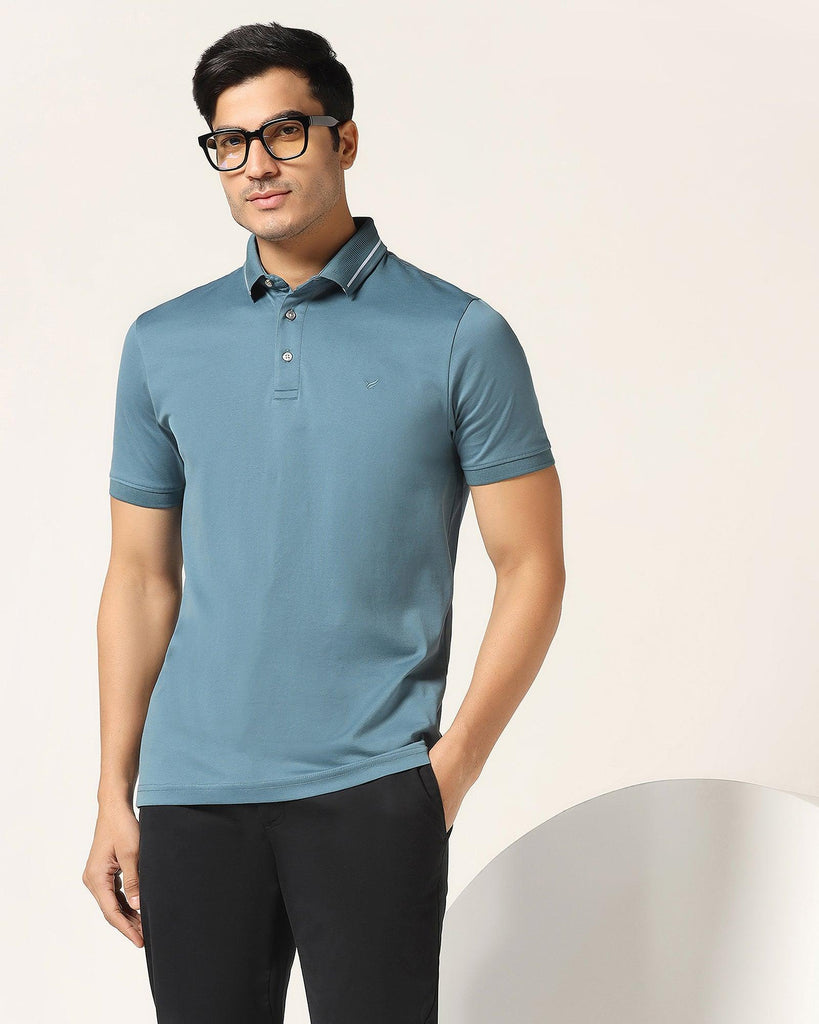 Polo Teal Blue Solid T-Shirt - Peter