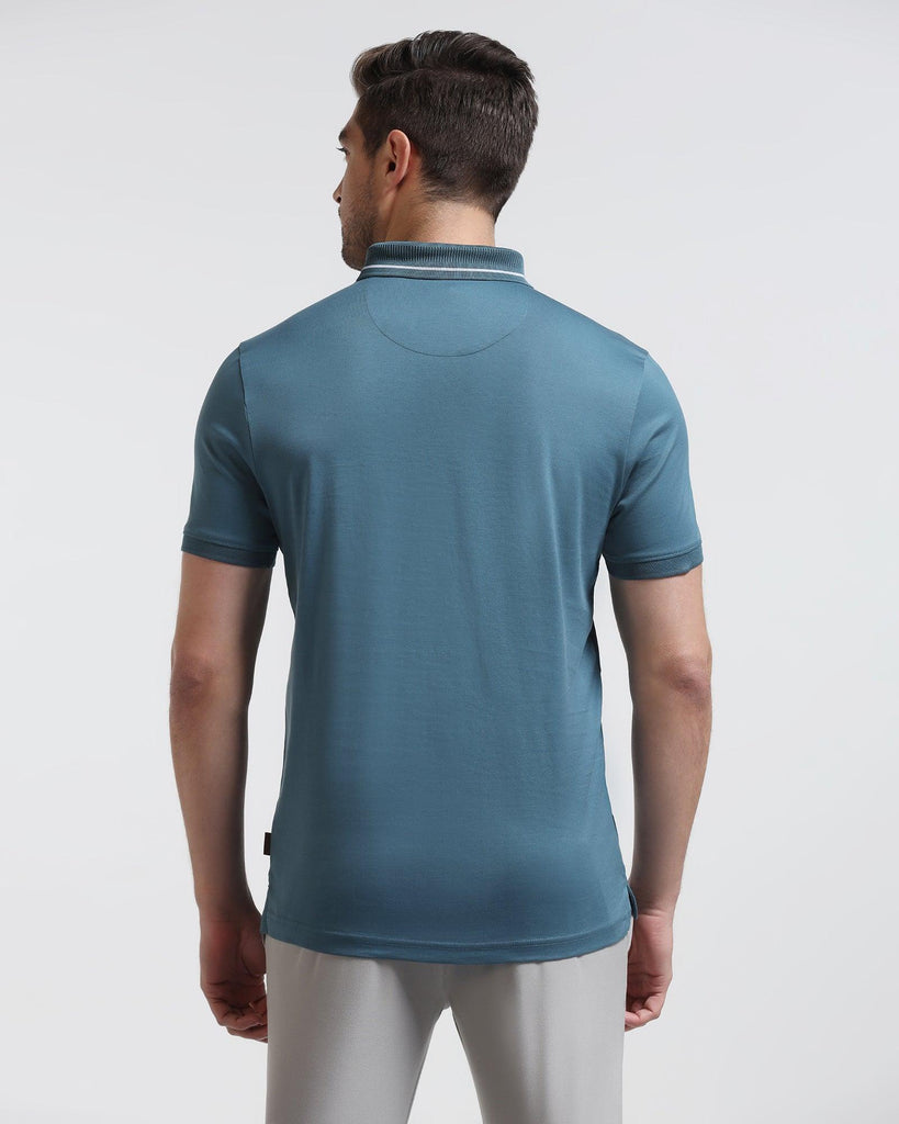 Polo Teal Blue Solid T-Shirt - Peter