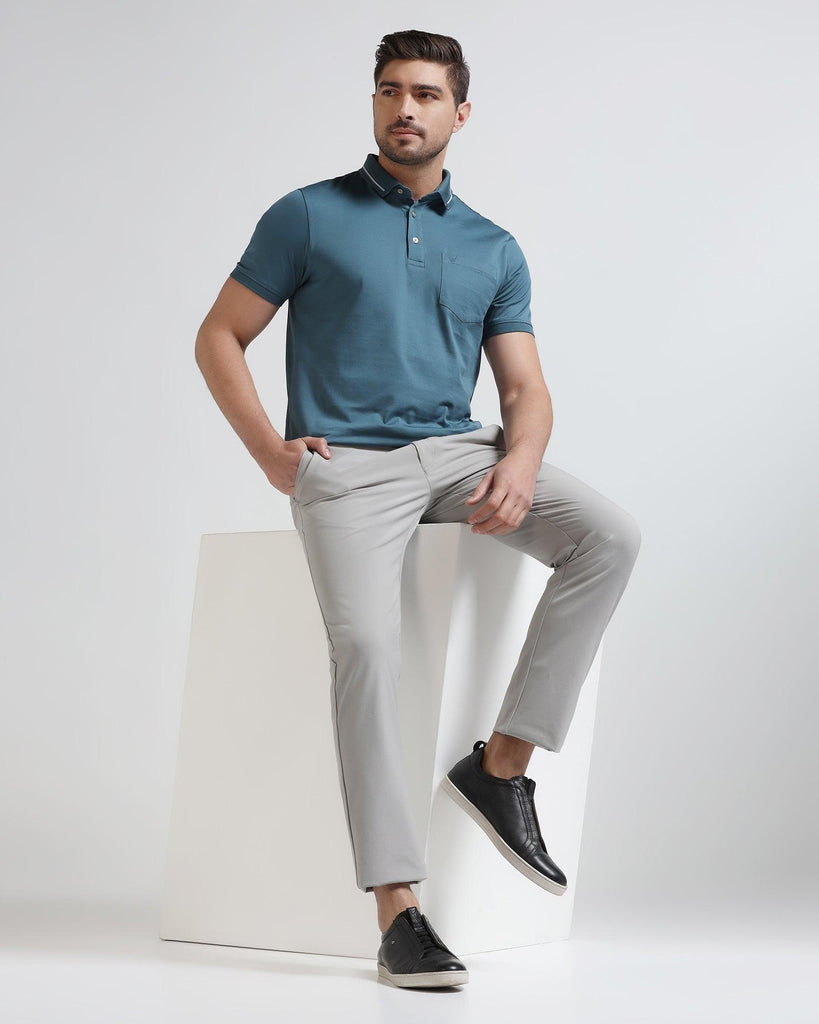 Polo Teal Blue Solid T-Shirt - Peter