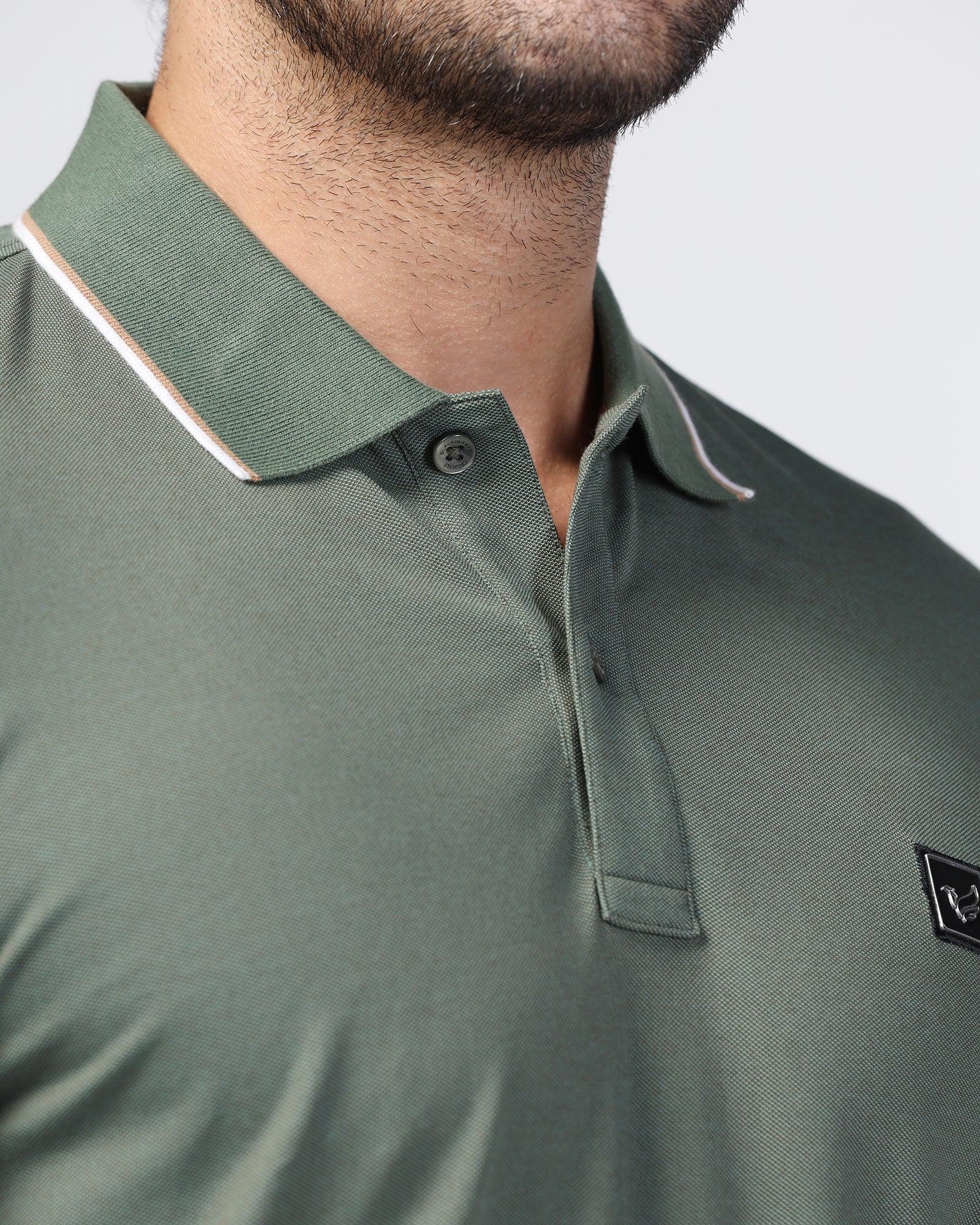 Polo Thyme Green Solid T-Shirt - Andro