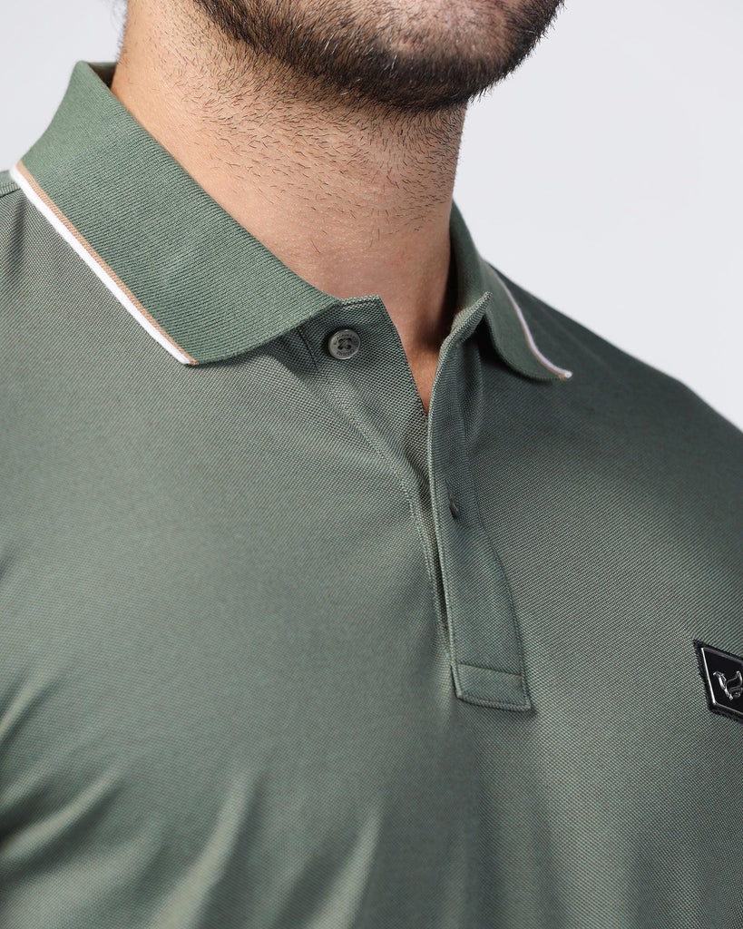 Polo Thyme Green Solid T-Shirt - Andro