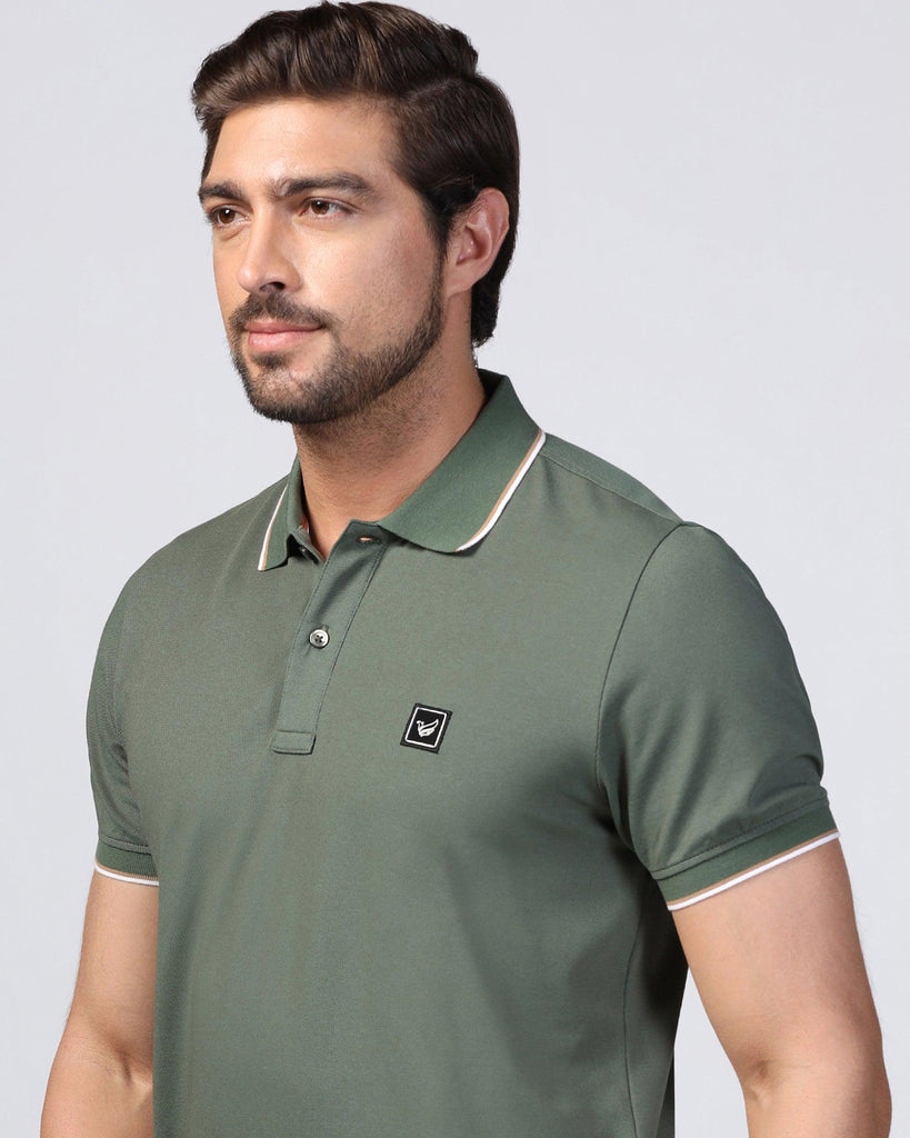 Polo Thyme Green Solid T-Shirt - Andro