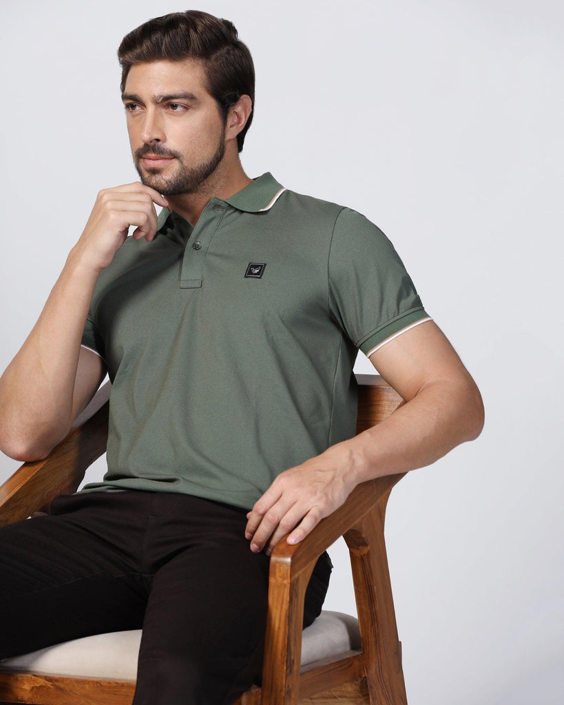 Polo Thyme Green Solid T-Shirt - Andro