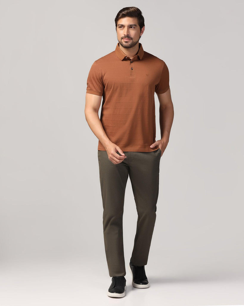 Polo Tobacco Brown Stripe T-Shirt - Brero