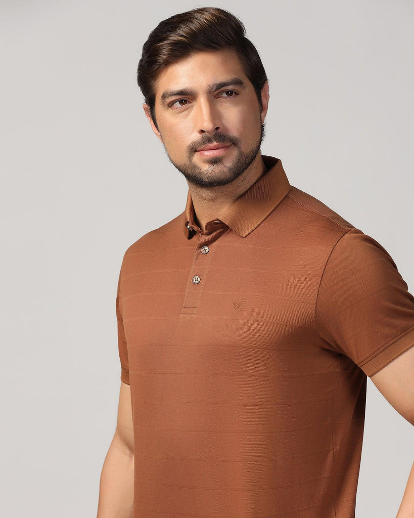 Polo Tobacco Brown Stripe T-Shirt - Brero