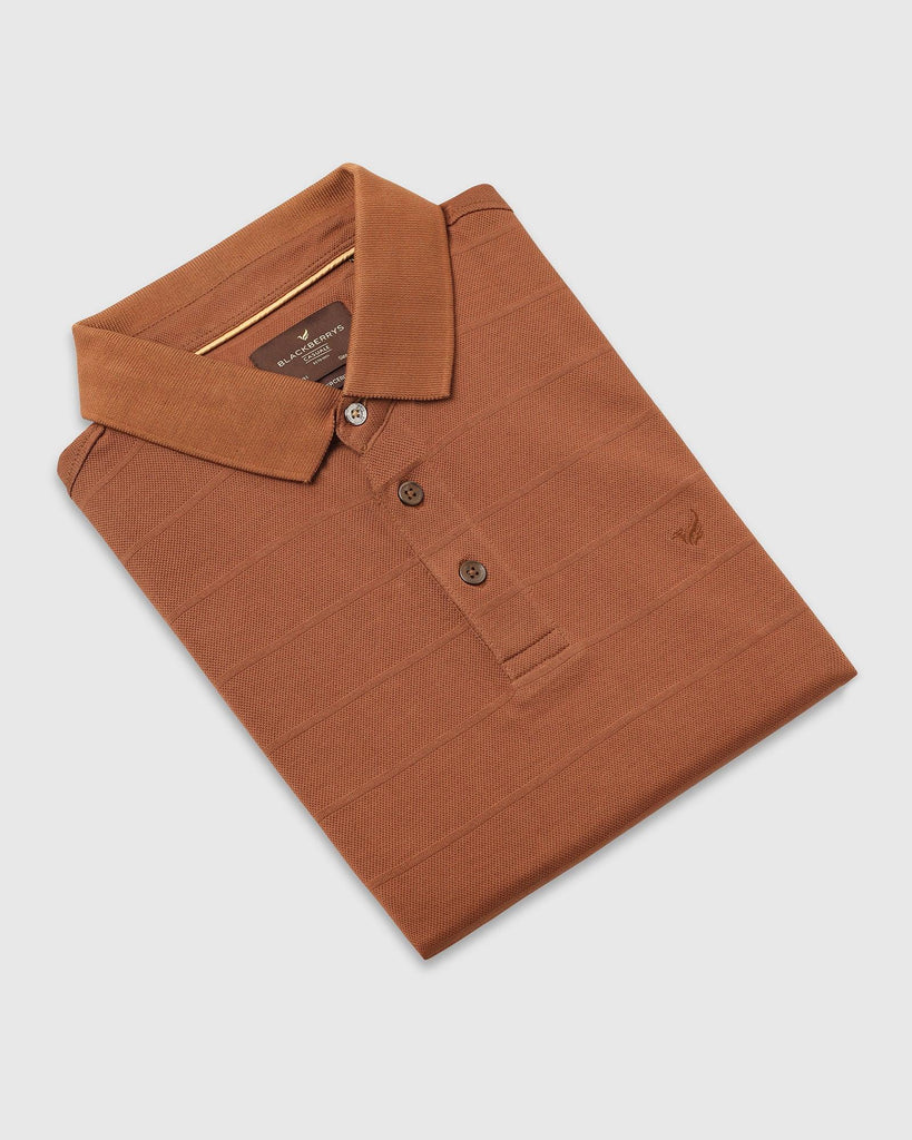 Polo Tobacco Brown Stripe T-Shirt - Brero