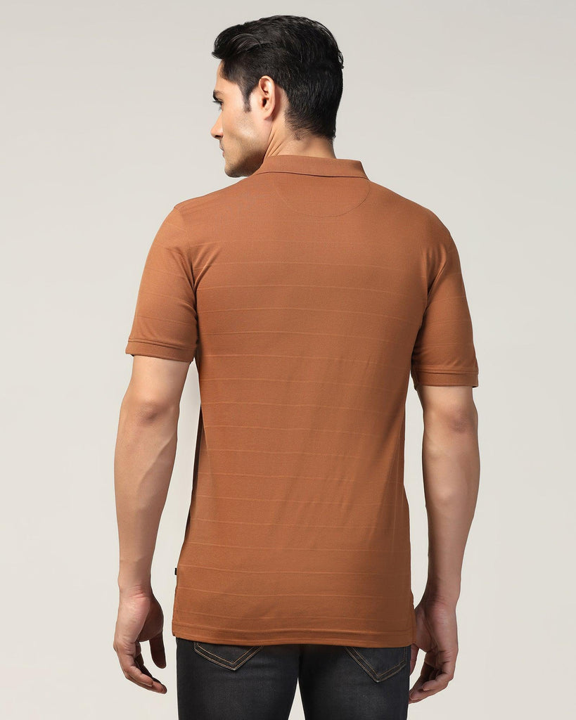 Polo Tobacco Brown Stripe T-Shirt - Brero