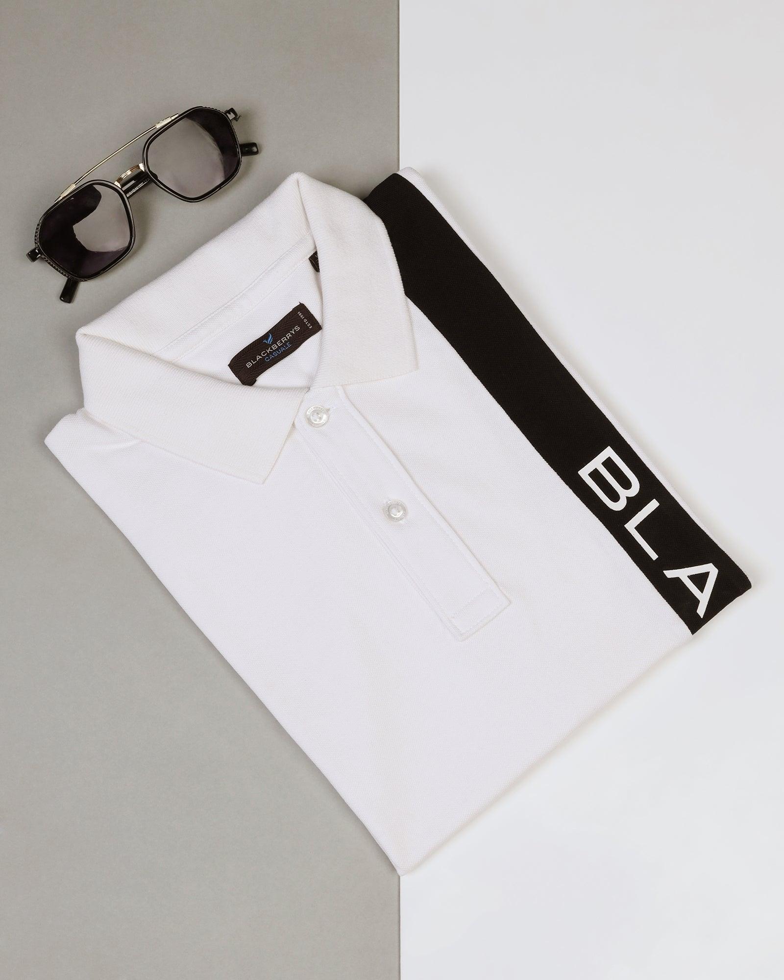 Polo White Printed T-Shirt - Blick - Blackberrys