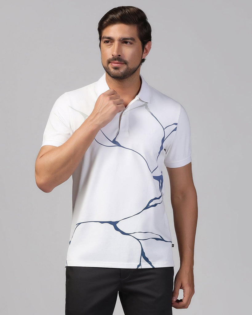 Polo White Printed T-Shirt - Mizu