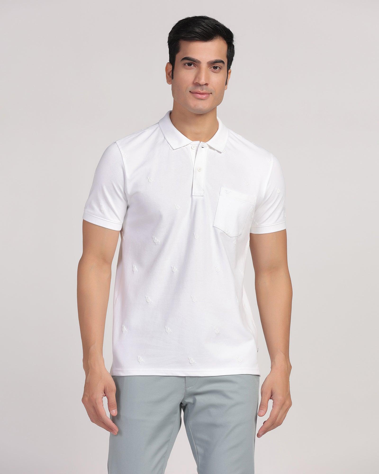 Polo White Printed T-Shirt - Bird - Blackberrys