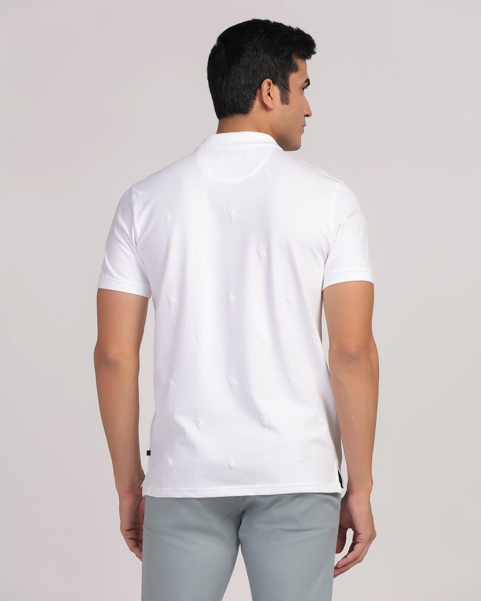 Polo White Printed T-Shirt - Bird - Blackberrys