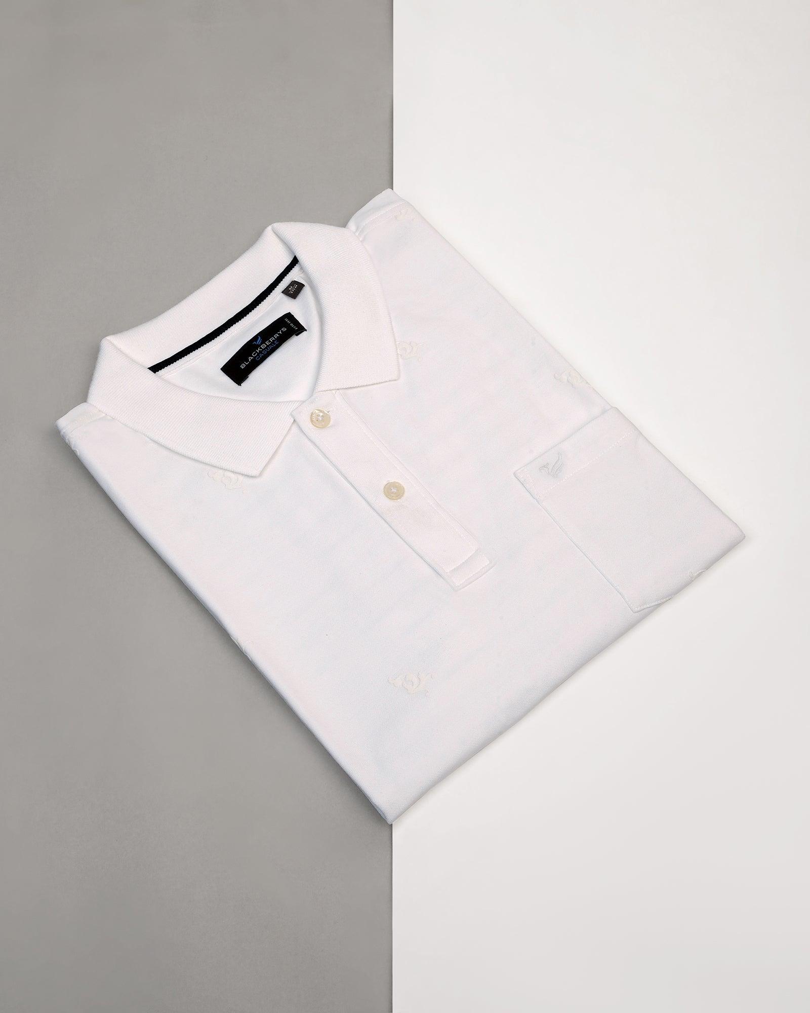 Polo White Printed T-Shirt - Bird - Blackberrys