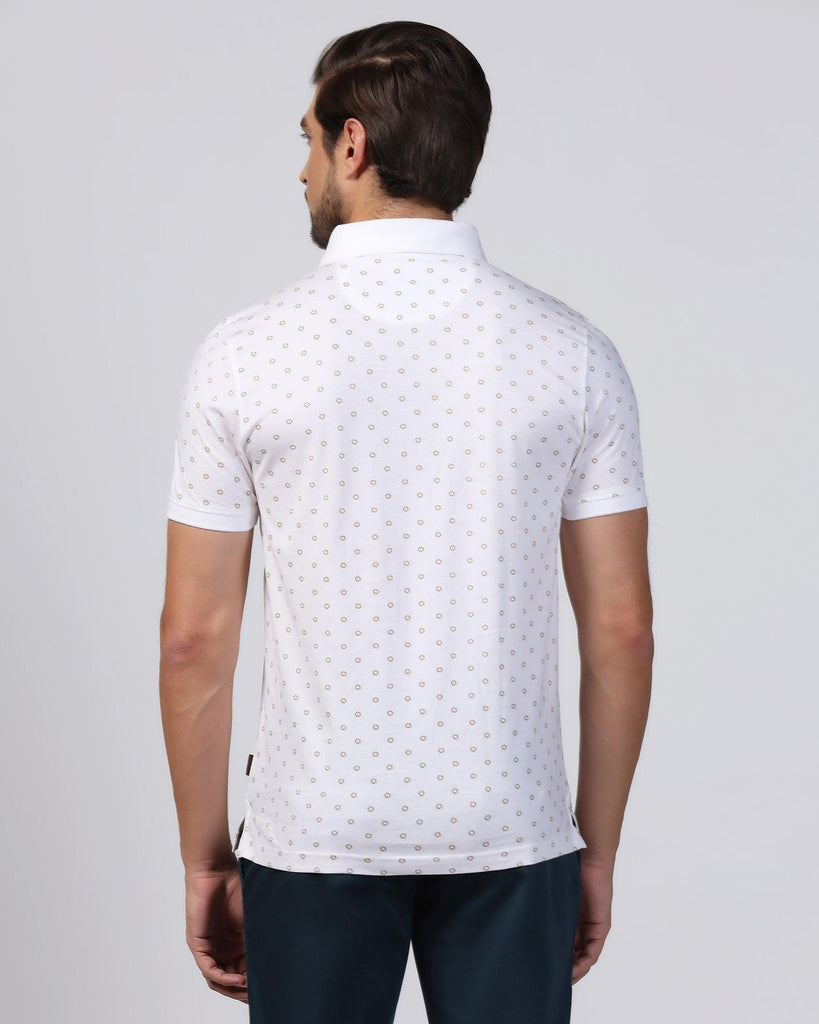 Polo White Printed T-Shirt - Sky