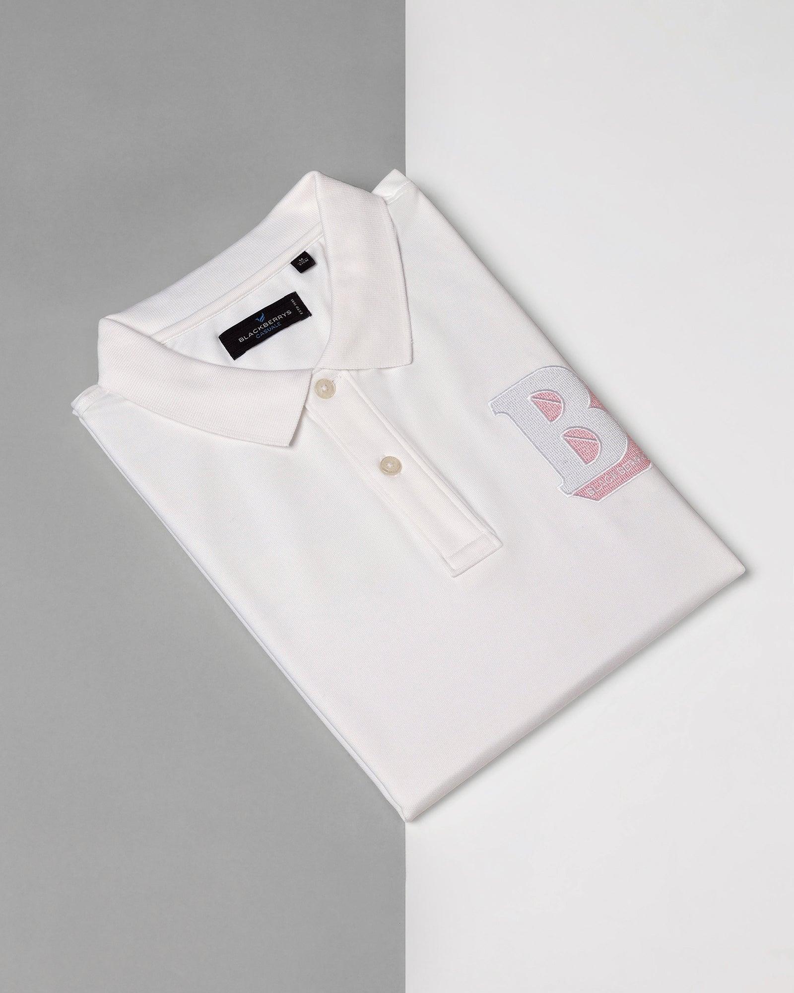 Polo White Solid T-Shirt - Burb
