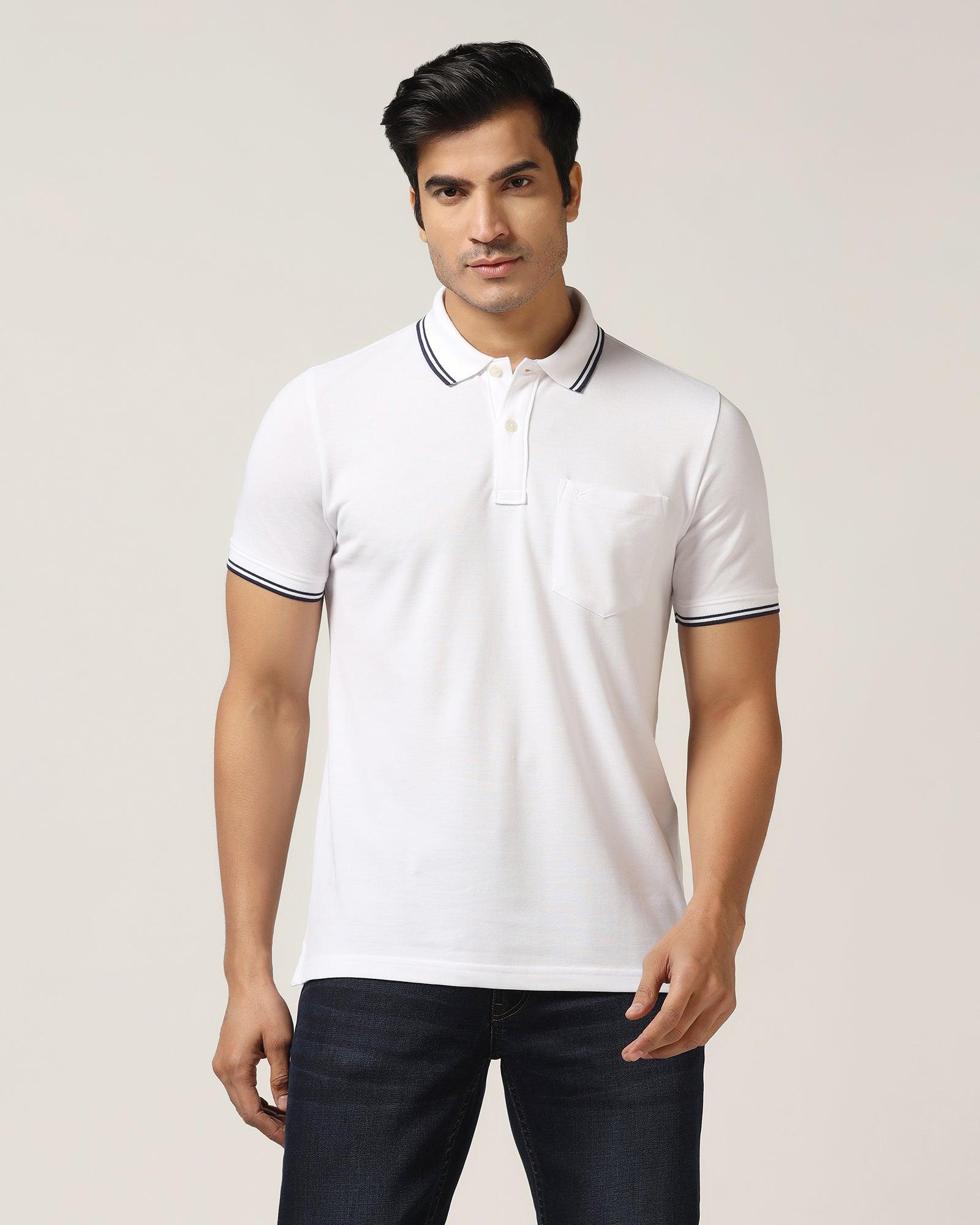 Polo White Solid T-Shirt - Fifa - Blackberrys