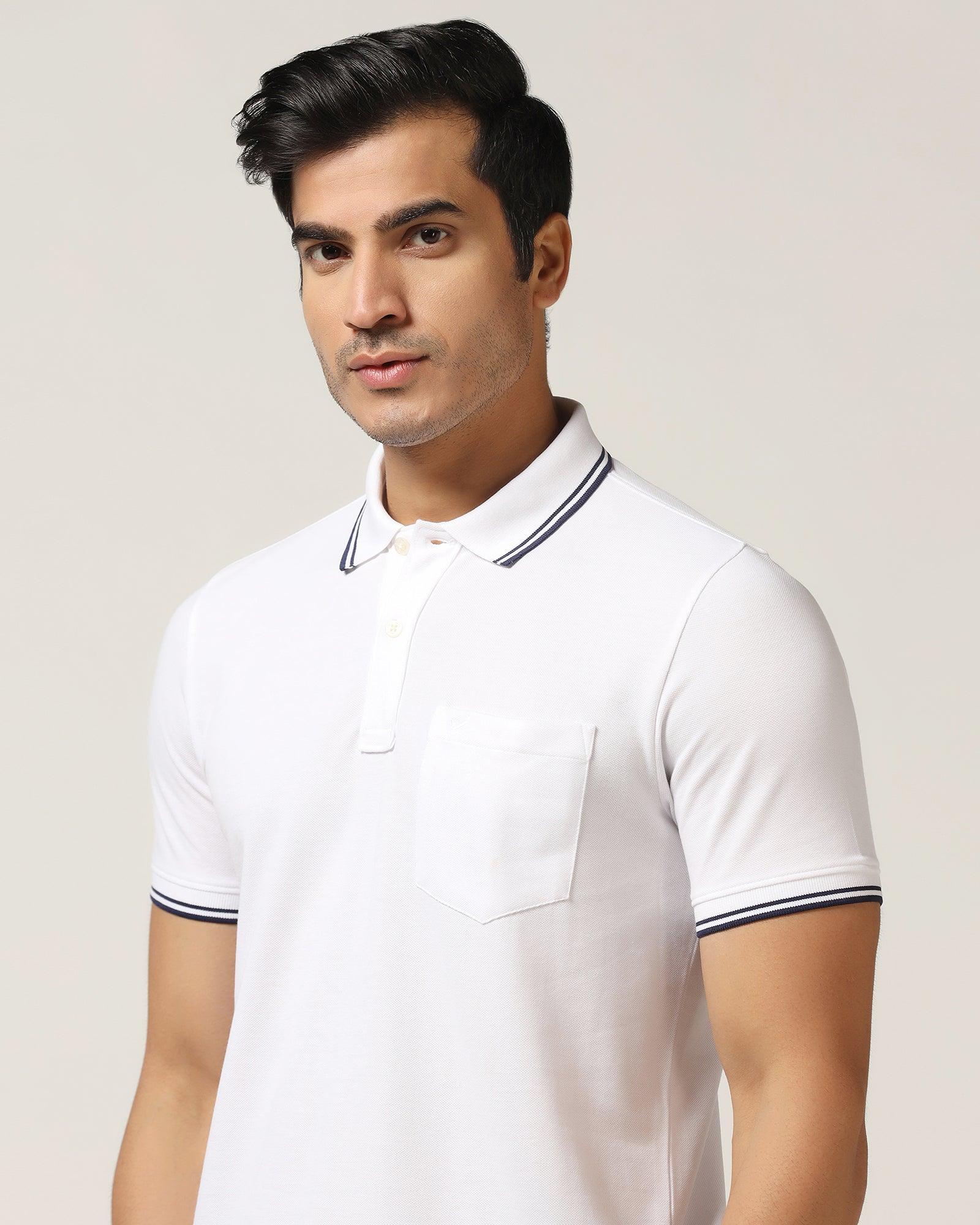 Polo White Solid T-Shirt - Fifa