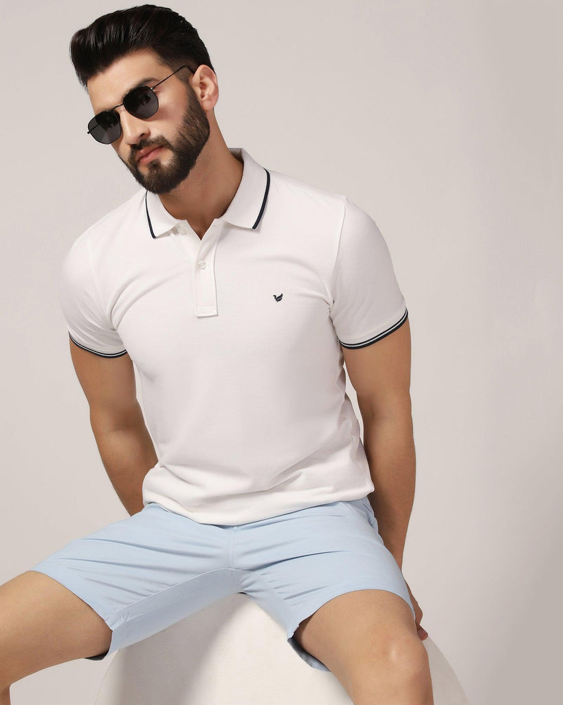 Polo White Solid T-Shirt - Posh