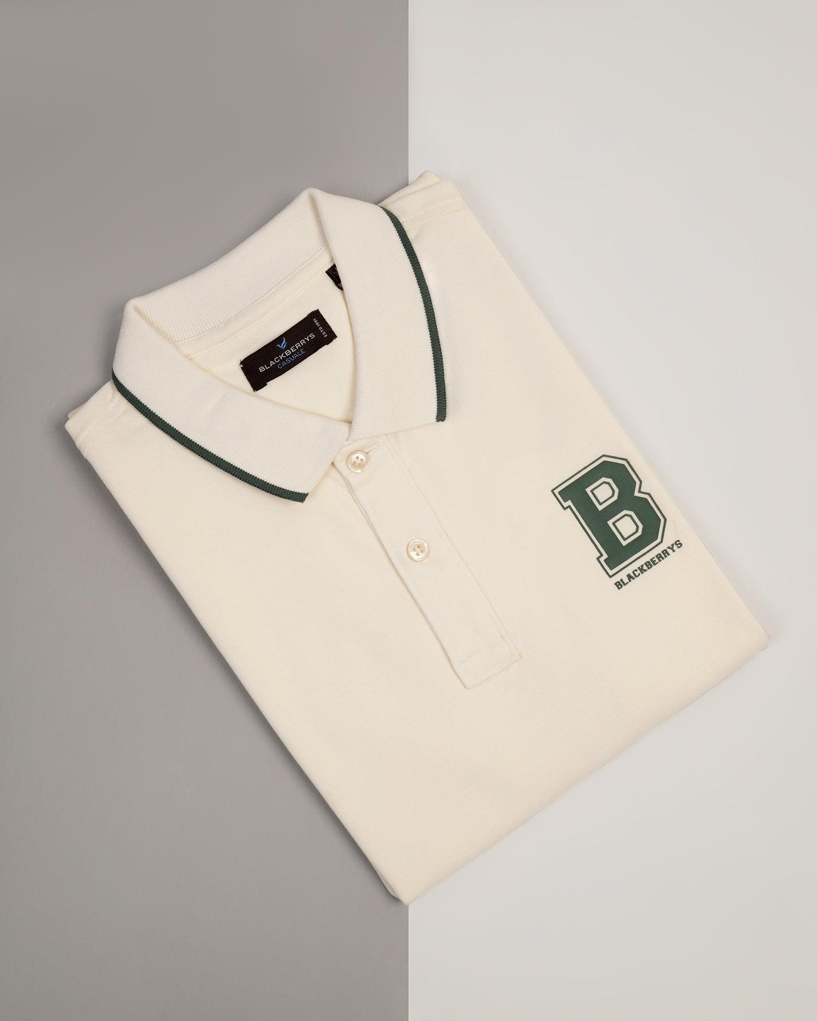 Polo White Solid T-Shirt - Vantag - Blackberrys