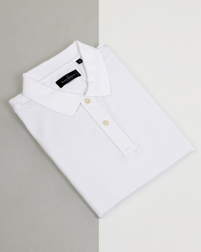 Polo White Solid T-Shirt - Carrington