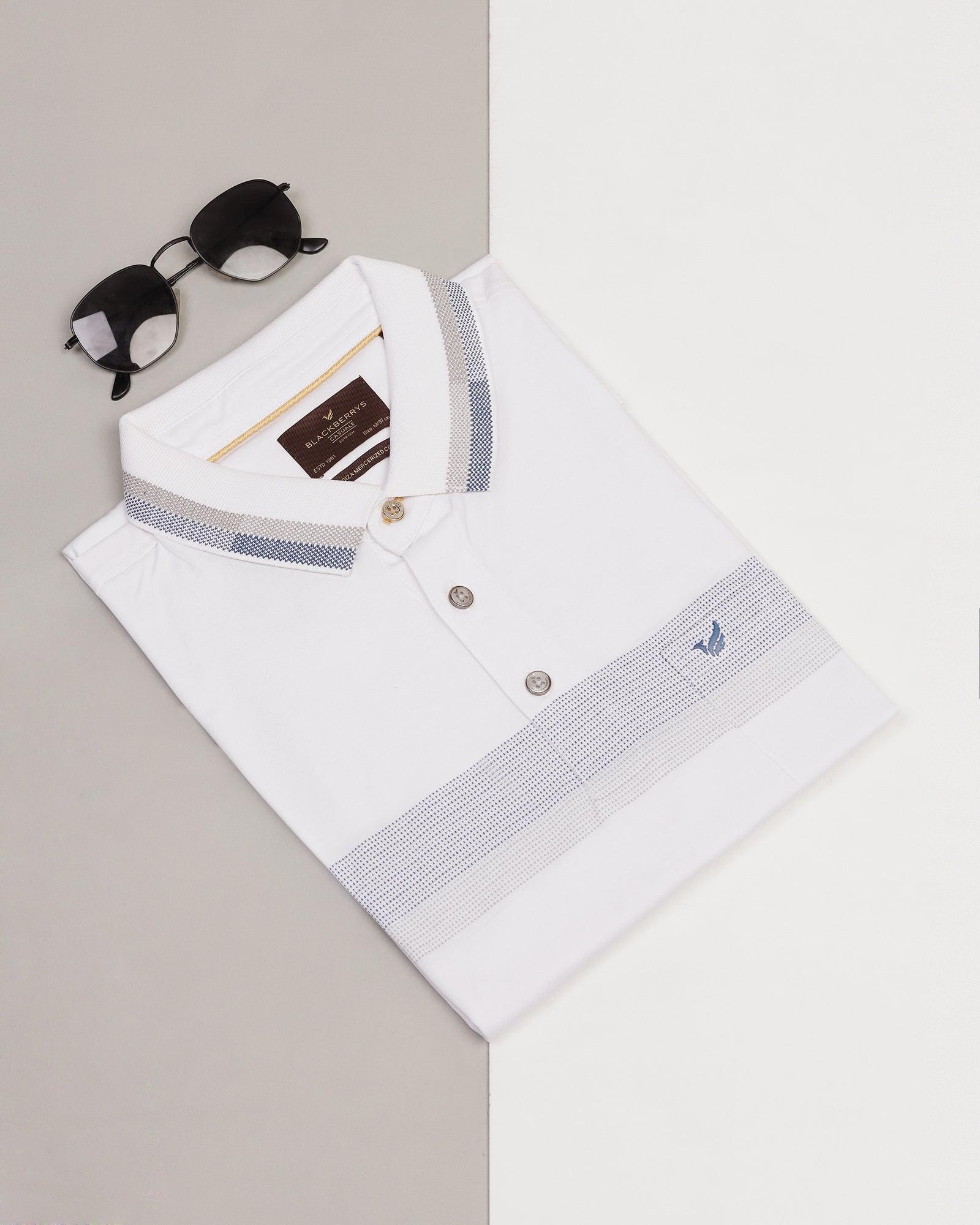 Polo White Stripe T-Shirt - Manny - Blackberrys