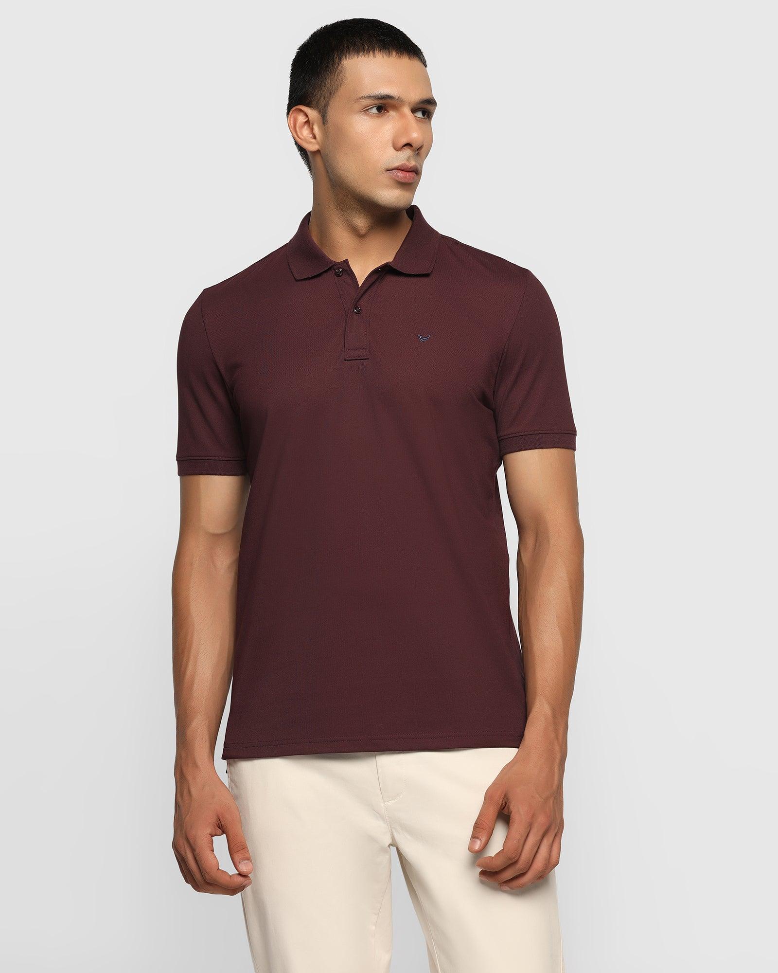 Polo Wine Solid T Shirt - Yuki - Blackberrys