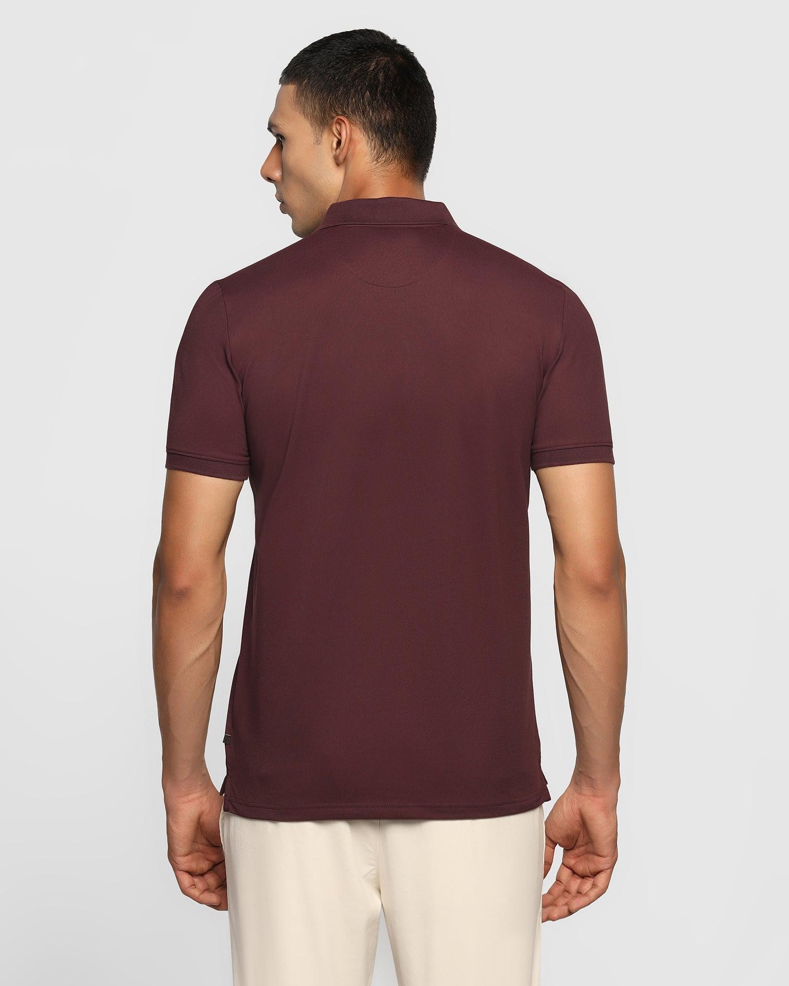 Polo Wine Solid T Shirt - Yuki - Blackberrys