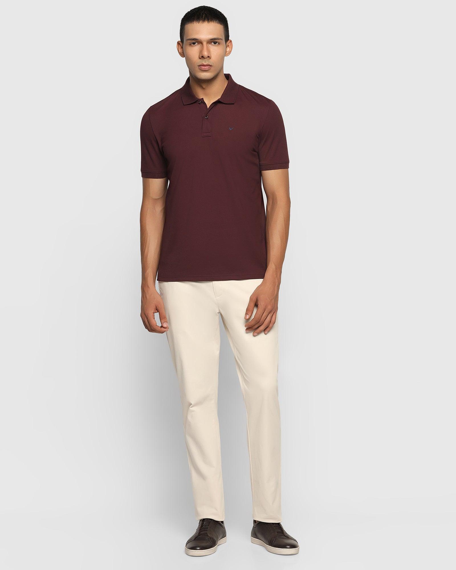 Polo Wine Solid T Shirt - Yuki - Blackberrys