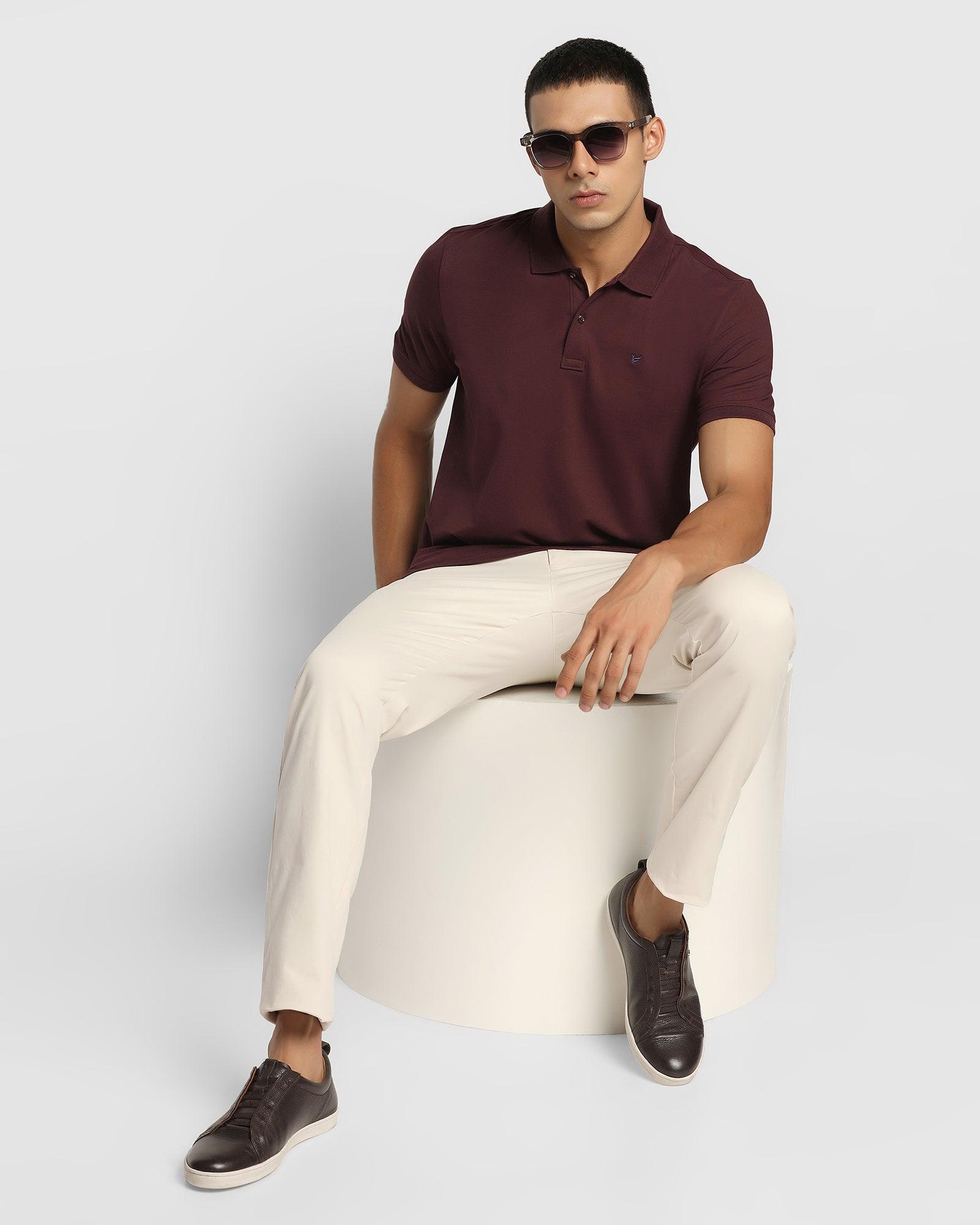 Polo Wine Solid T Shirt - Yuki - Blackberrys