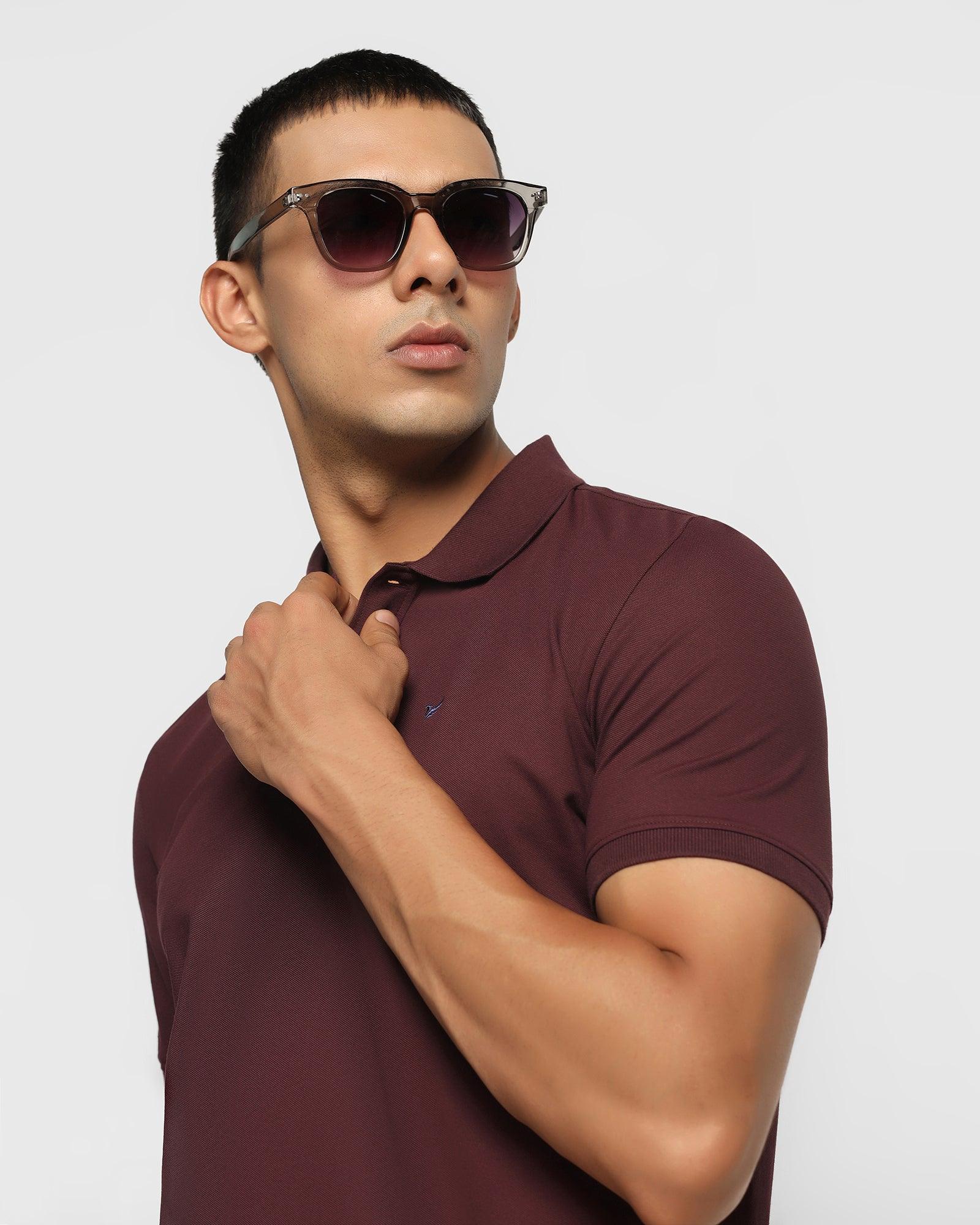 Polo Wine Solid T Shirt - Yuki - Blackberrys