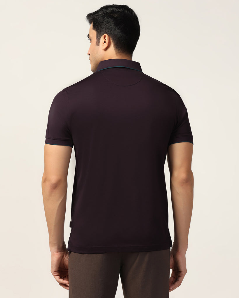 Polo Wine Solid T-Shirt - Ether