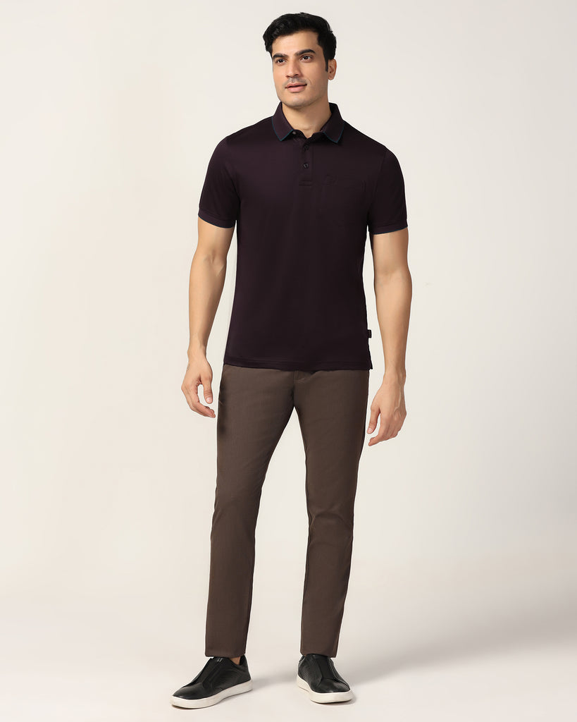 Polo Wine Solid T-Shirt - Ether