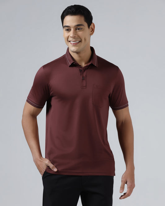 Port Wine Solid Polo - Ram