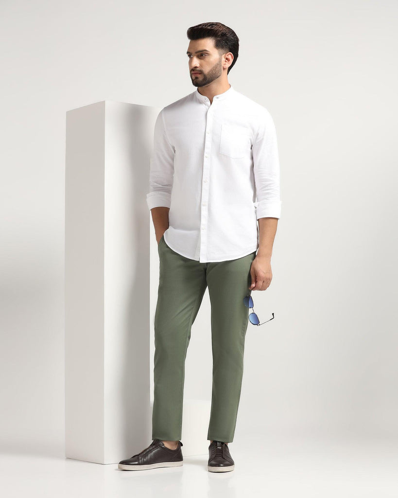 Slim Comfort B-95 Casual Olive Solid Khakis - Kris