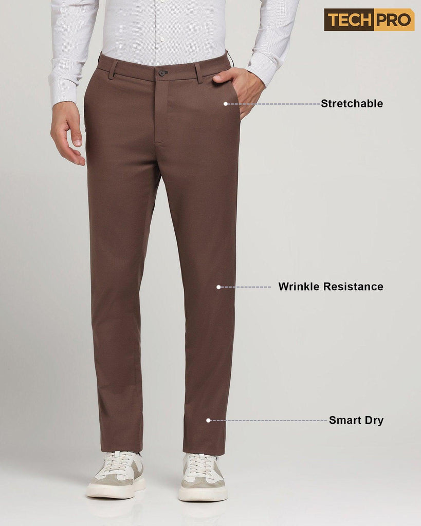 TechPro Slim Comfort Casual Rust Printed Khakis - Steven