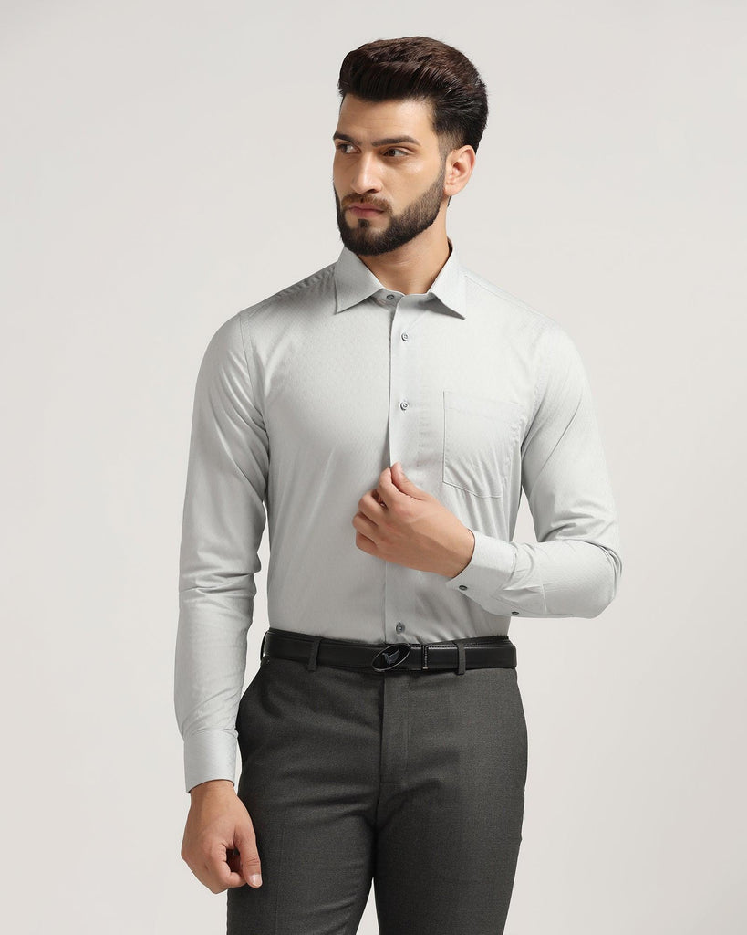 Formal Grey Printed Shirt - Ovians