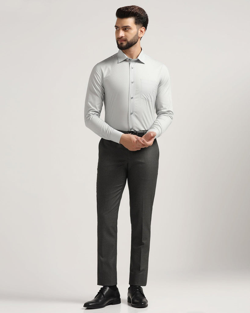 Formal Grey Printed Shirt - Ovians