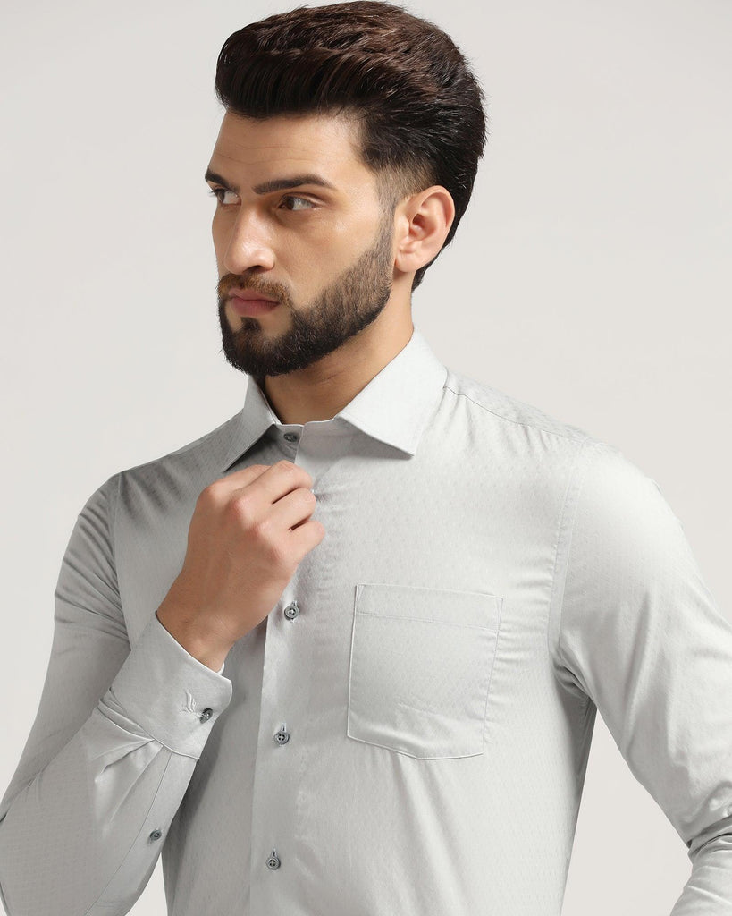 Formal Grey Printed Shirt - Ovians