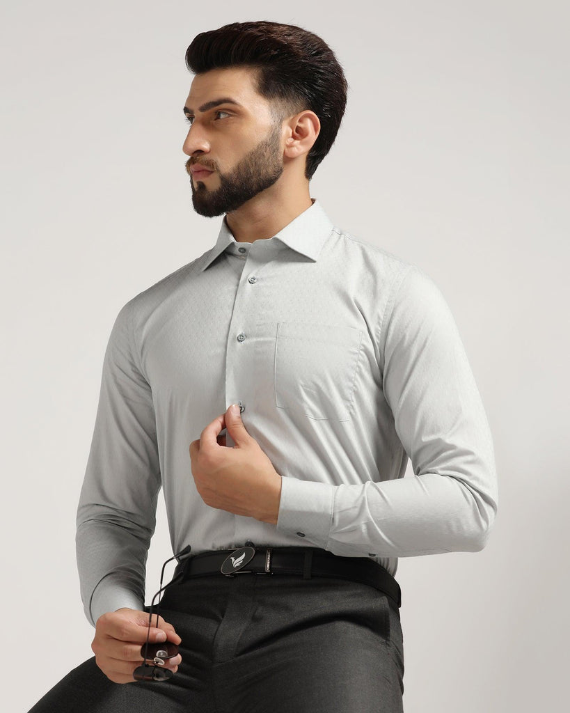 Formal Grey Printed Shirt - Ovians