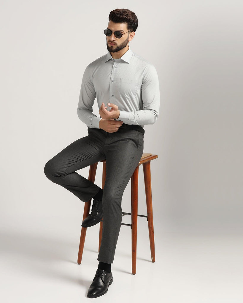 Formal Grey Printed Shirt - Ovians