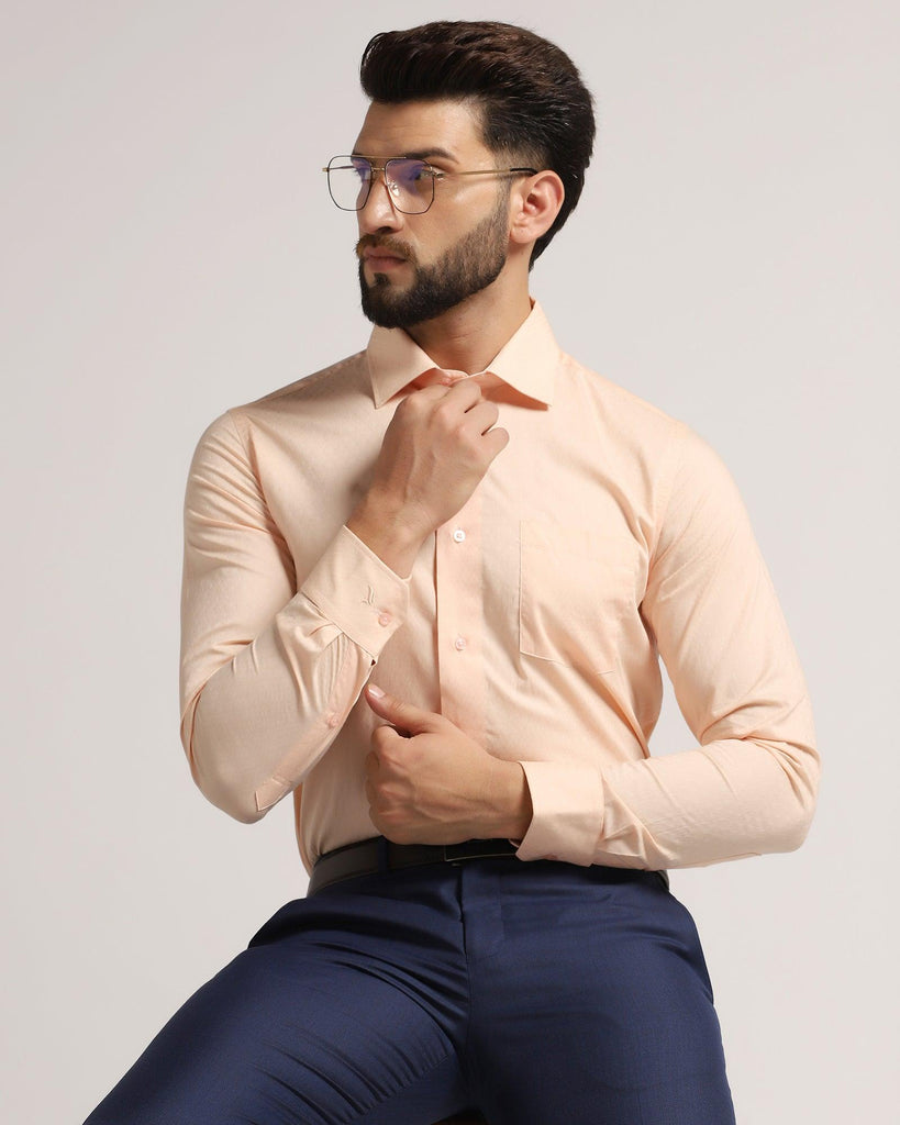 Formal Peach Printed Shirt - Ovians