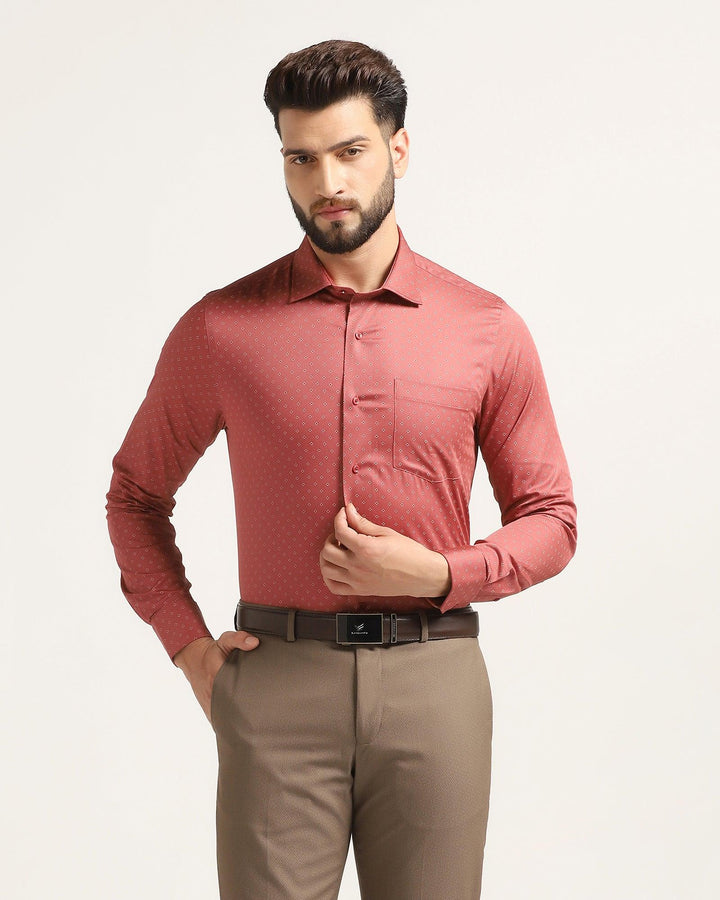 Formal Red Printed Shirt - Texas