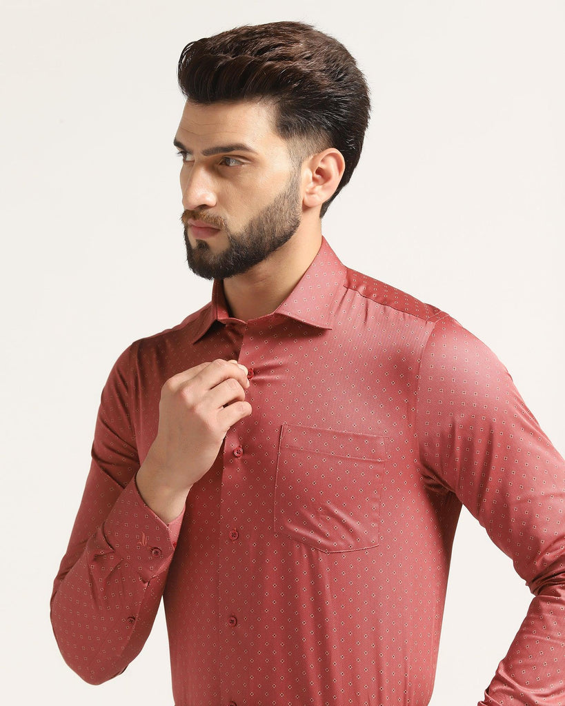 Formal Red Printed Shirt - Texas