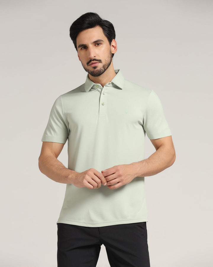 TechPro Polo Light Green Solid T-Shirt - Alan