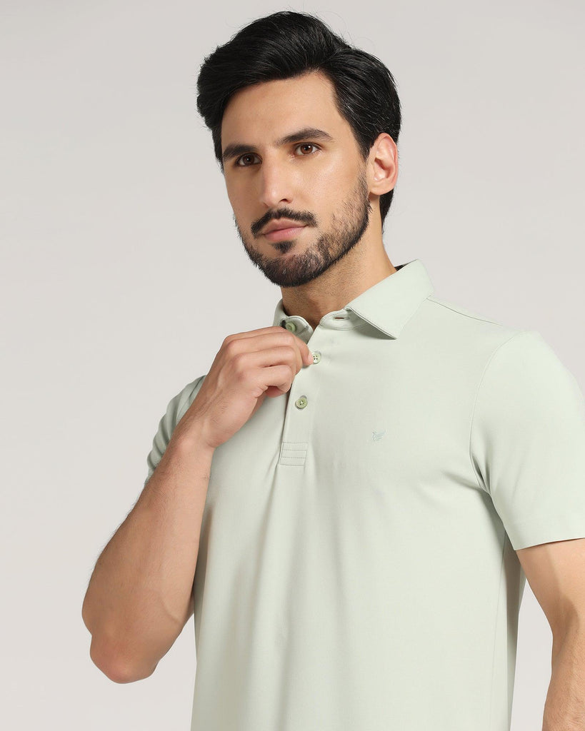 TechPro Polo Light Green Solid T-Shirt - Alan