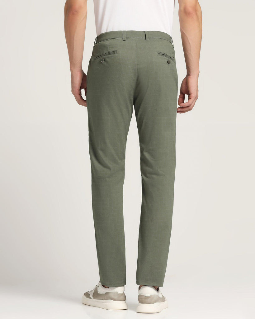 Slim Comfort Casual Olive Check Khakis - Ginger