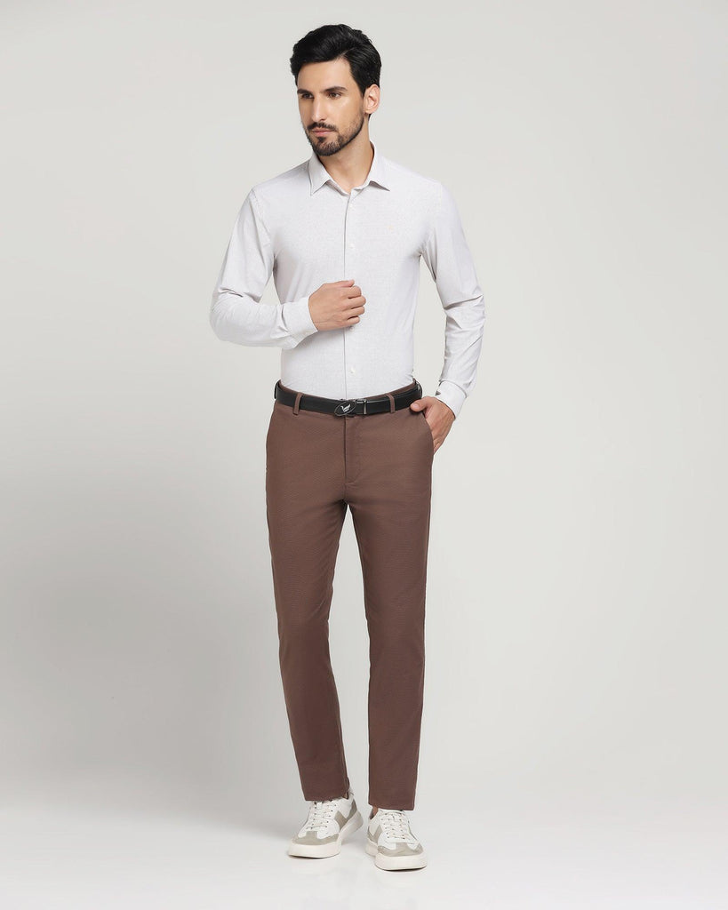 TechPro Slim Comfort Casual Rust Printed Khakis - Steven