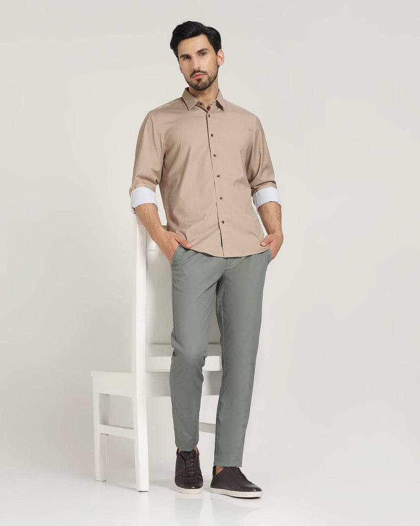 Casual Beige Printed Shirt - Bass