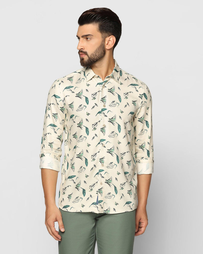 Casual Beige Printed Shirt - Falk